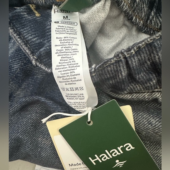 NWT Halara Mid Rise french terry denim sweat-pant jeans with pockets - Picture 10 of 13